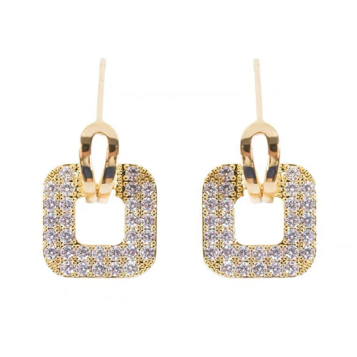 Diamonds Square Gold - Earrings